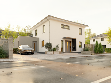 Flair 124 – Das moderne Stadthaus für stilvolles Familienleben Massivhaus Flair 124 von Town & Country Haus mit klarer Linienführung, ca. 124 m² Wohnfläche und lichtdurchflutetem Wohnbereich – das individuell planbare Traumhaus für Familien mit Anspruch an Stil und Funktionalität.